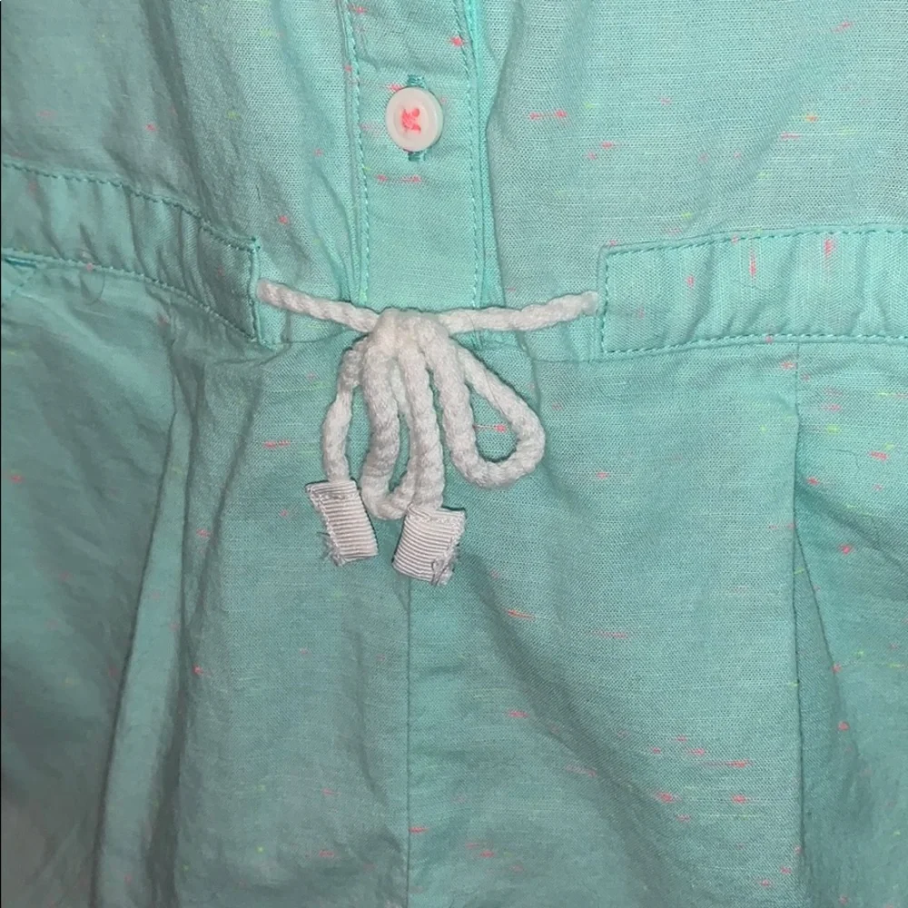 Gymboree teal blue w flecks shorts romper sz 10 NWOT